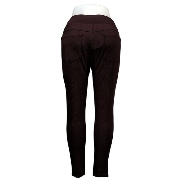 Matty M Leggings Size M High-Rise Slub Legging with Pockets Red Wine - Picture 2 of 2